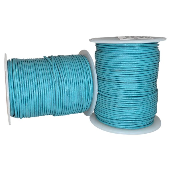 Round Leather Cord -1mm - Turquoise