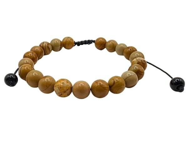 Wood Grain Gemstone Bracelet: Style-514 (8mm)
