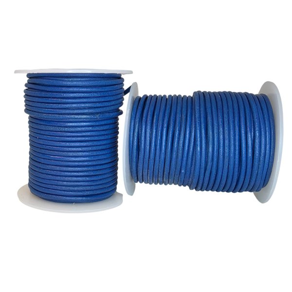 Round Leather cords  2,5mm - Blue
