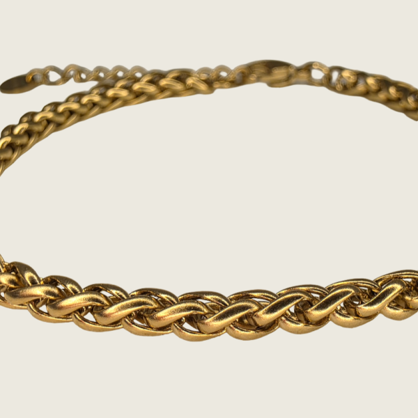 Square Braided NK Chain Bracelet - Gold - 4mm - Item 996