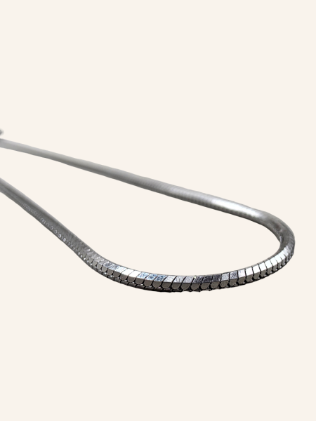 Square Snake Chain Necklace – Silver - 1.5mm - Item 1002
