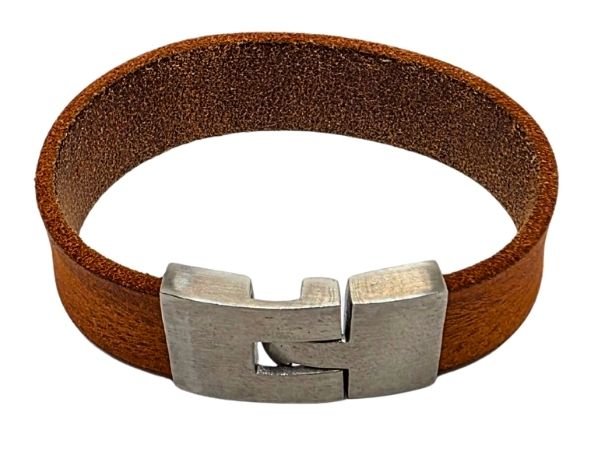 Plain Flat Leather Bracelet - Style 309