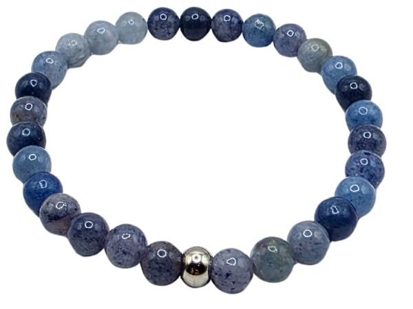 Blue Aventurine Gemstone Bracelet: Style-563 (6mm)