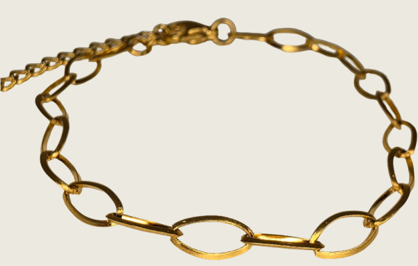 Almond Chainlink Bracelet - Gold - Item 991