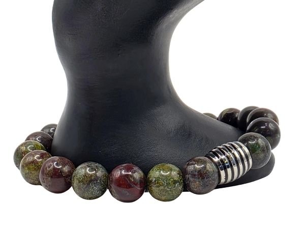 Bloodstone Gemstone Bracelet: Style-519 (8mm)