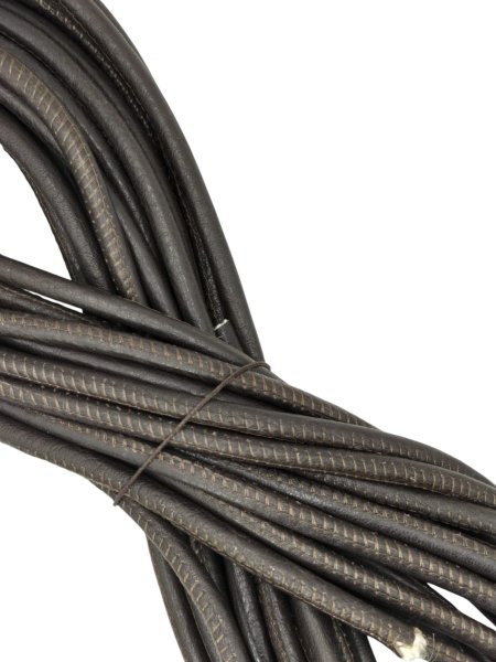 Real Round Nappa Leather Cord - Dark Brown 5mm