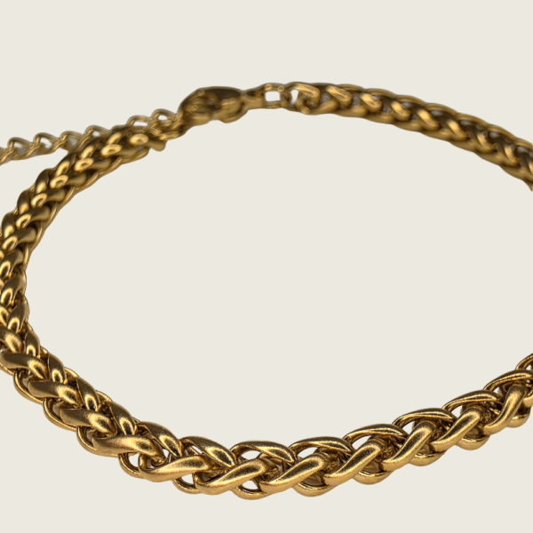 Square Braided NK Chain Bracelet - Gold - 4mm - Item 996