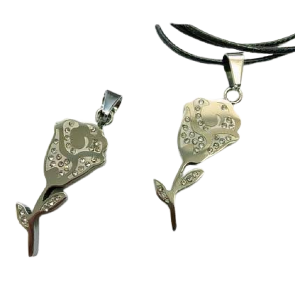 Stainless steel pendant: SSP-493 15x43mm (Steel) Rose
