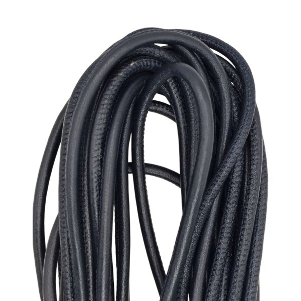 Real Round Nappa Leather Cord - Navy Blue 5mm