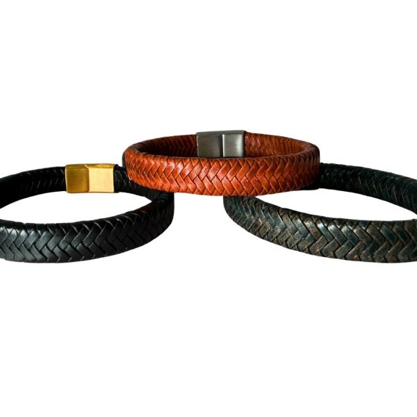 Walnut Braided Leather Cord - 12x6mm - Coffee Brown