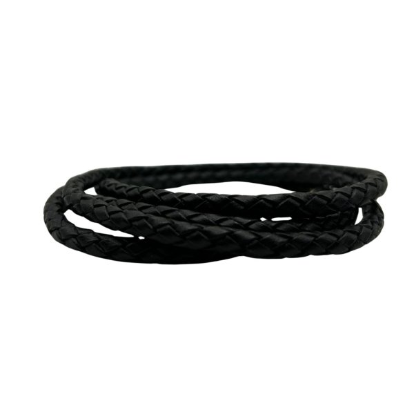 Rome Round Hollow Braided Style - 6mm - Black