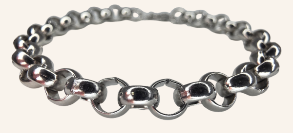 Semicircle Wire Belcher Chain Bracelet - Silver - 6mm - Item 988