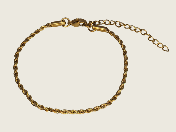 Rope Chain Bracelet - 2mm – Gold - Item 906