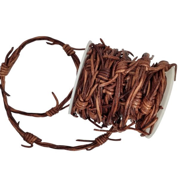 Leather cords - Barbed wire - V.Cognac