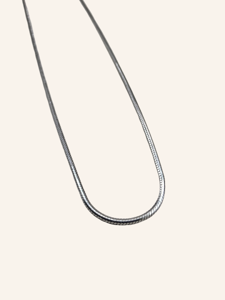 Square Snake Chain Necklace – Silver - 1.5mm - Item 1002