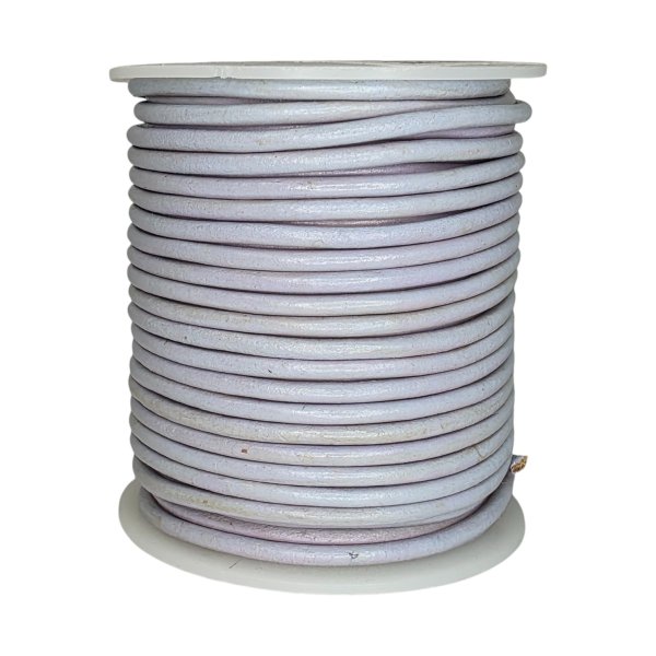 Round Leather Cord - Lavender - 3mm