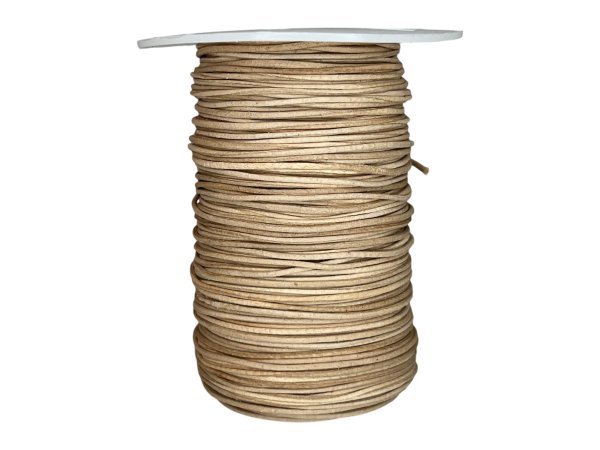 Round Leather Cord - 0.5mm - Natural