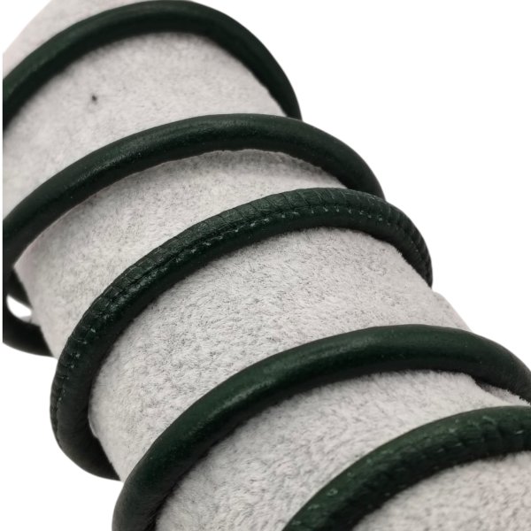 Real Round Nappa Leather Cord - Dark Green 5mm