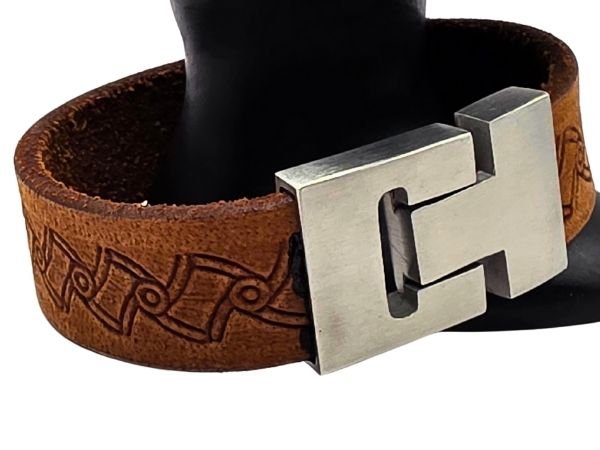 Plain Flat Leather Bracelet - Style 283