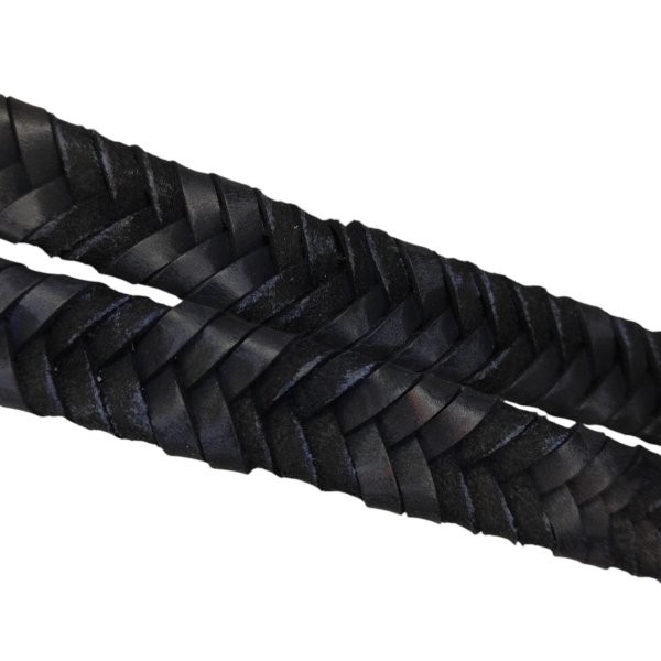 v cross braided leather cord -15mm- DARK BLUE