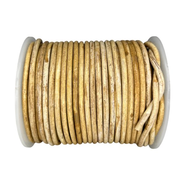 Round Leather Cord Vintage Camel 3mm
