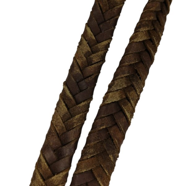 v cross braided leather cord -15mm- BROWN