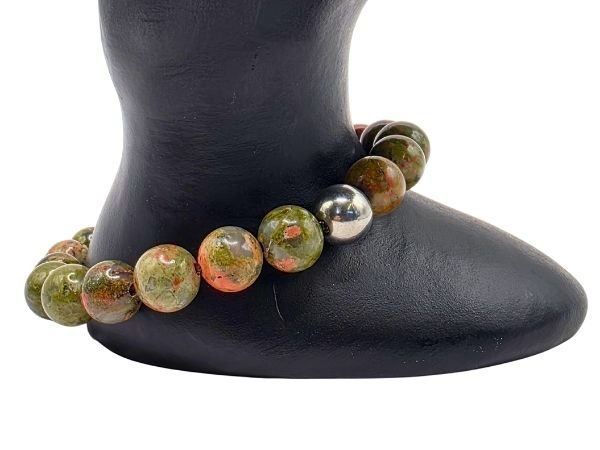 Unakite Gemstone Bracelet: Style-518 (8mm)