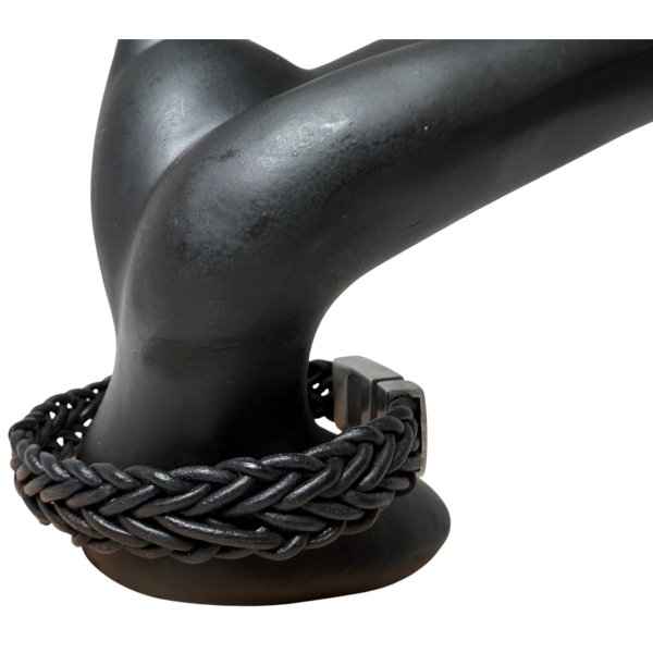 Tuscon Braided Leather Cords - 14x3.5mm - Matt Black
