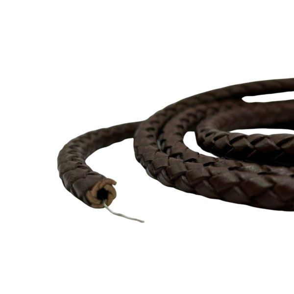 Rome Round Hollow Braided Style - 6mm - Brown