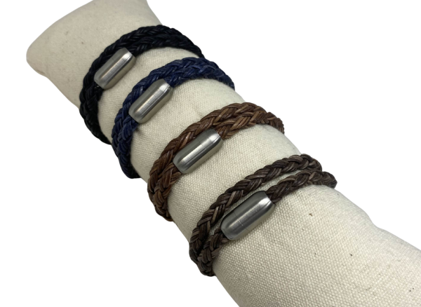Dublin Bolo Braided Round Twist Leather Cords - 6mm -  Vintage Dark Blue