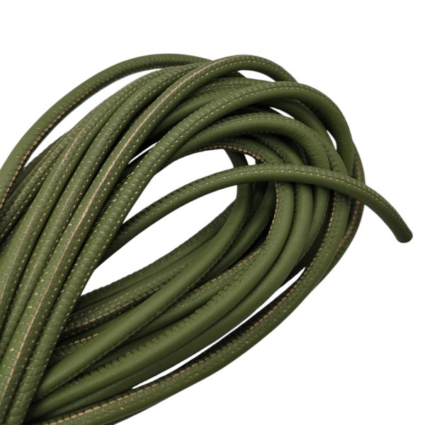 Real Round Nappa Leather Cord - Light Green 5mm