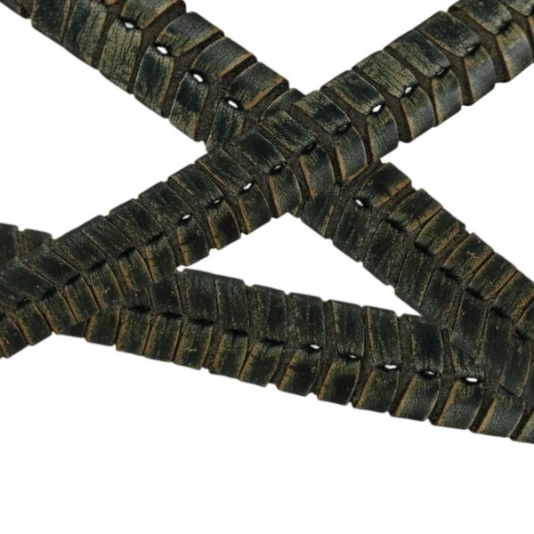 Texas Braided Leather Cords - 14x4mm - Vintage Green