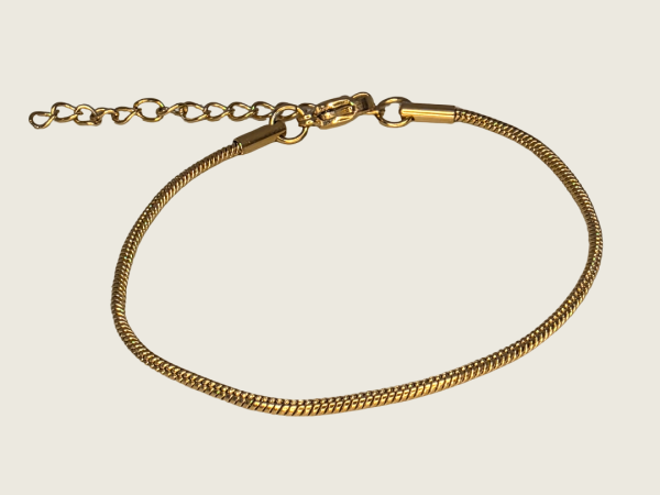 Soft Round Snake Chain Bracelet – Gold - 1.5mm - Item 901