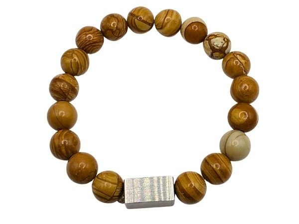 Wood Grain Gemstone Bracelet: Style-513 (8mm)