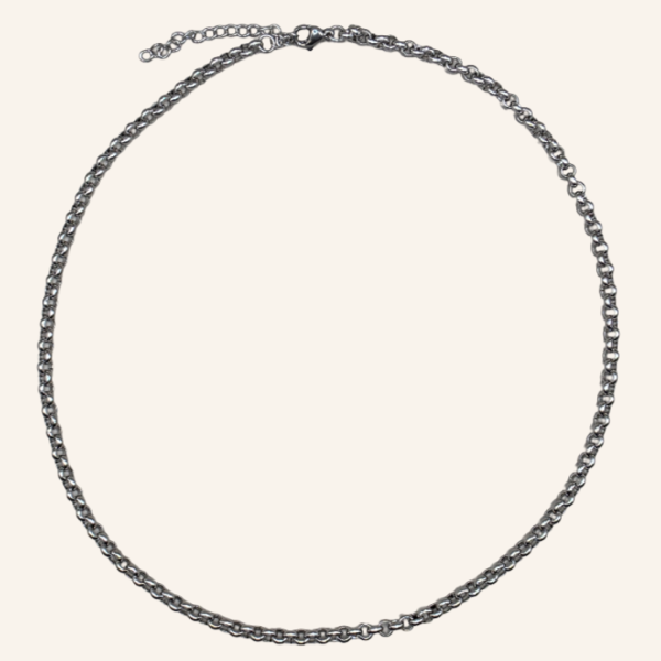 Semicircle Wire Belcher Chain Necklace - Silver - 3mm - Item 988