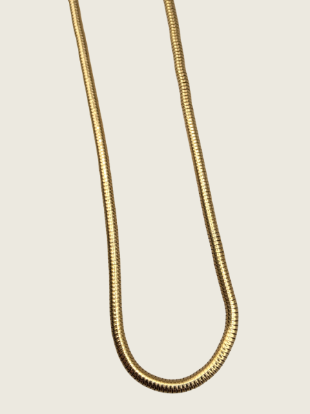 Soft Round Snake Chain Necklace - Gold - 3mm - Item 901