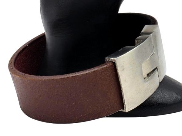 Plain Flat Leather Bracelet - Style 294