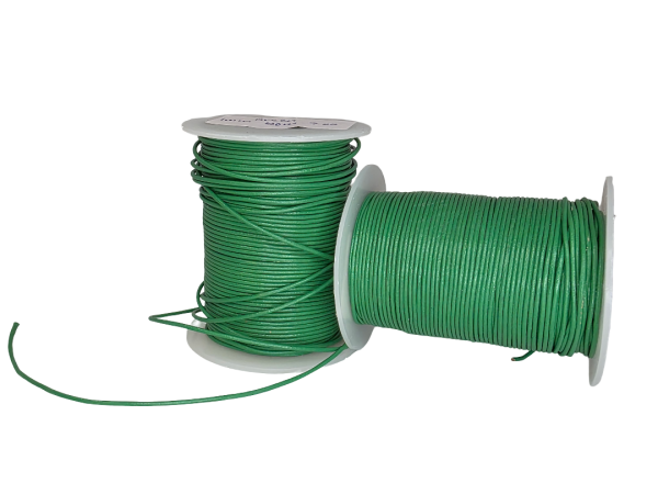Round Leather Cord  - Green - 1mm