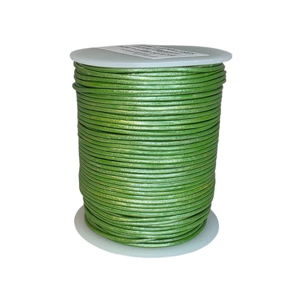 Round Leather Cord -1mm- Metallic Green