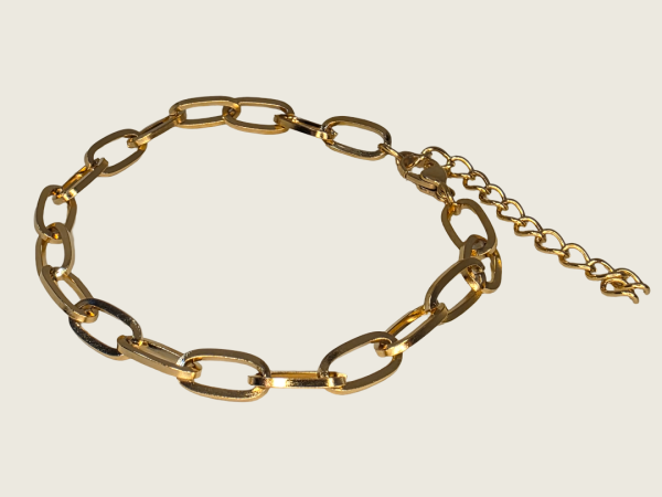 Triangle Wire Dendritic Pearl Bracelet - Gold - Item 980