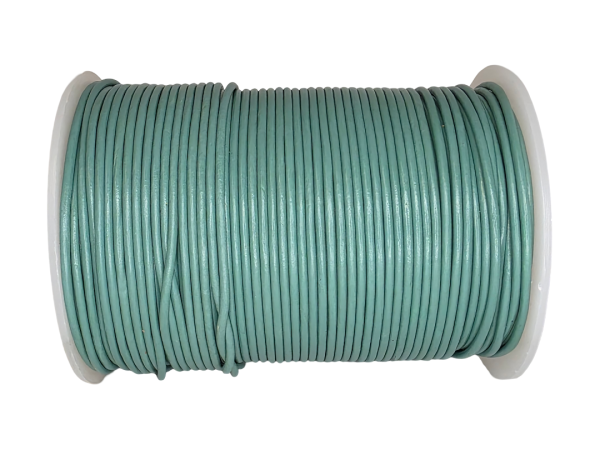Round Leather Cord - Teal - 2mm
