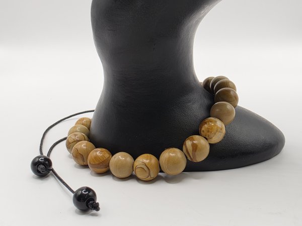 Wood Grain Gemstone Bracelet: Style-514 (8mm)
