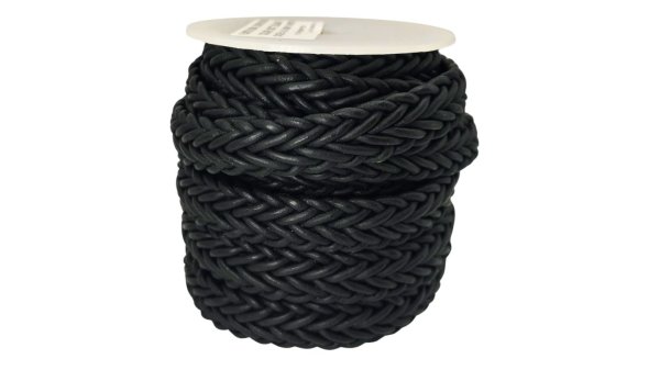 Tuscon Braided Leather Cords - 14x3.5mm - Matt Black