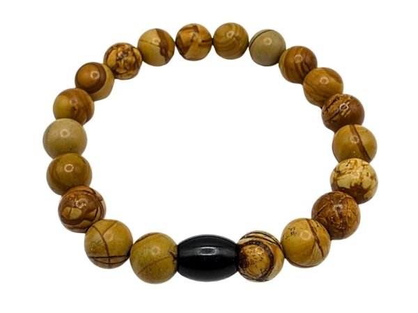 Wood Grain Gemstone Bracelet: Style-511 (8mm)