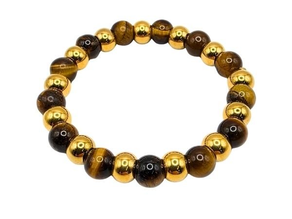 Tyger Eye Gemstone Bracelet: Style-510 (8mm)