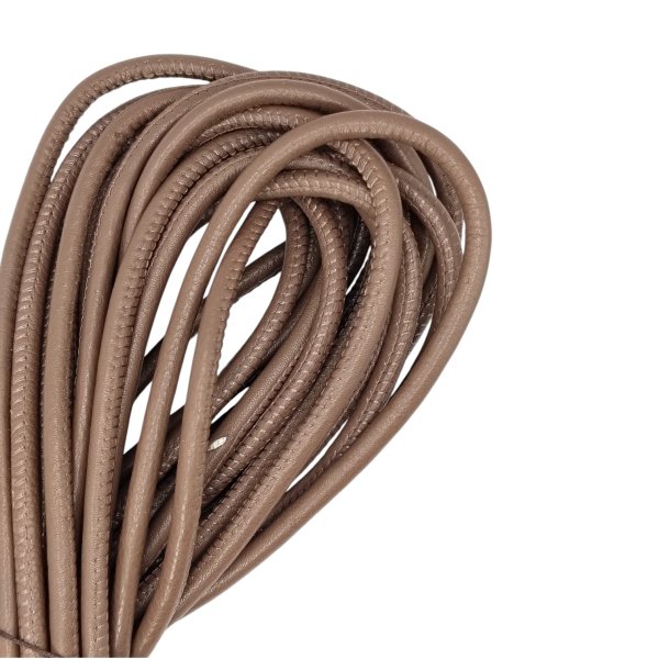 Real Round Nappa Leather Cord - Mid Brown 5mm