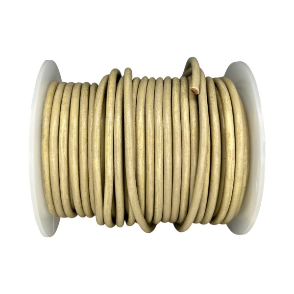 Round Leather Cord - beige - 3mm