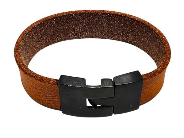 Plain Flat Leather Bracelet - Style 308