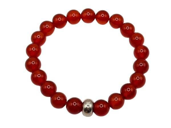 Carnelian Gemstone Bracelet: Style-504 (8mm)