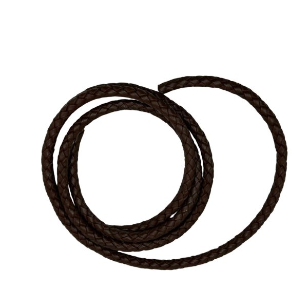 Rome Round Hollow Braided Style - 6mm - Brown